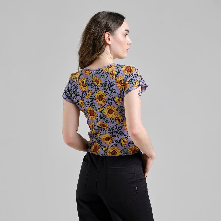 Dedicated Ven Sunflower Haze Purple Rib Top Damen lila